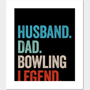 Husband Dad Bowling Legend - Retro Gift Posters and Art